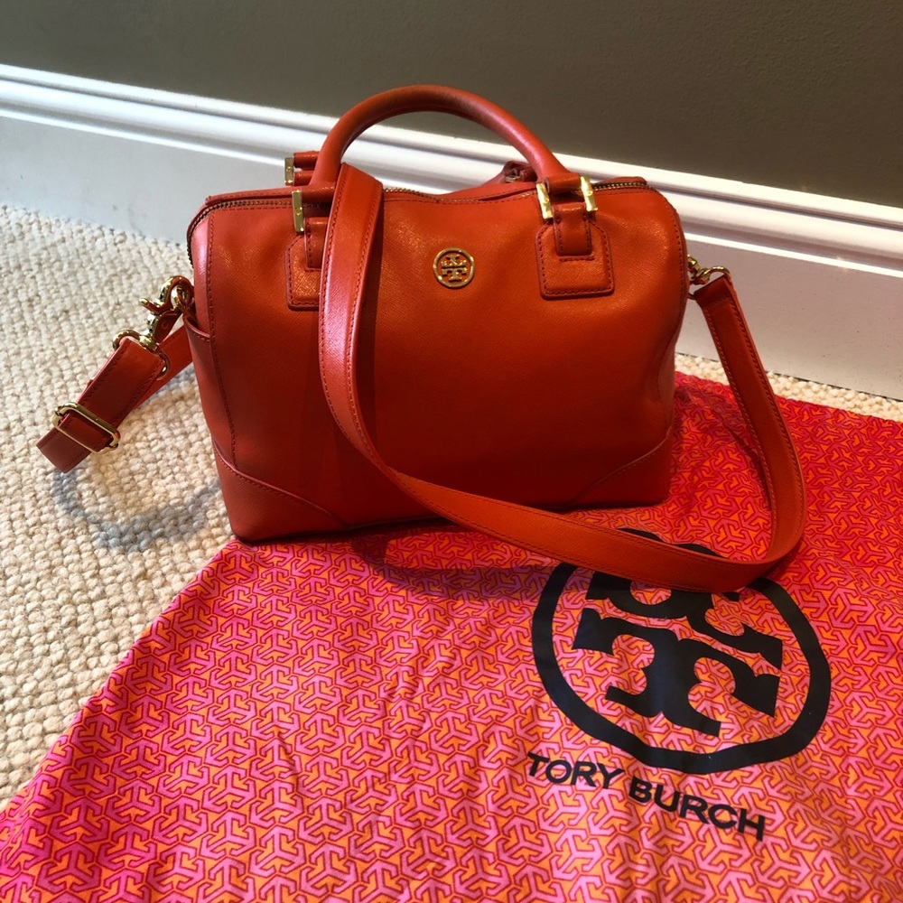 Tory Burch orange satchel